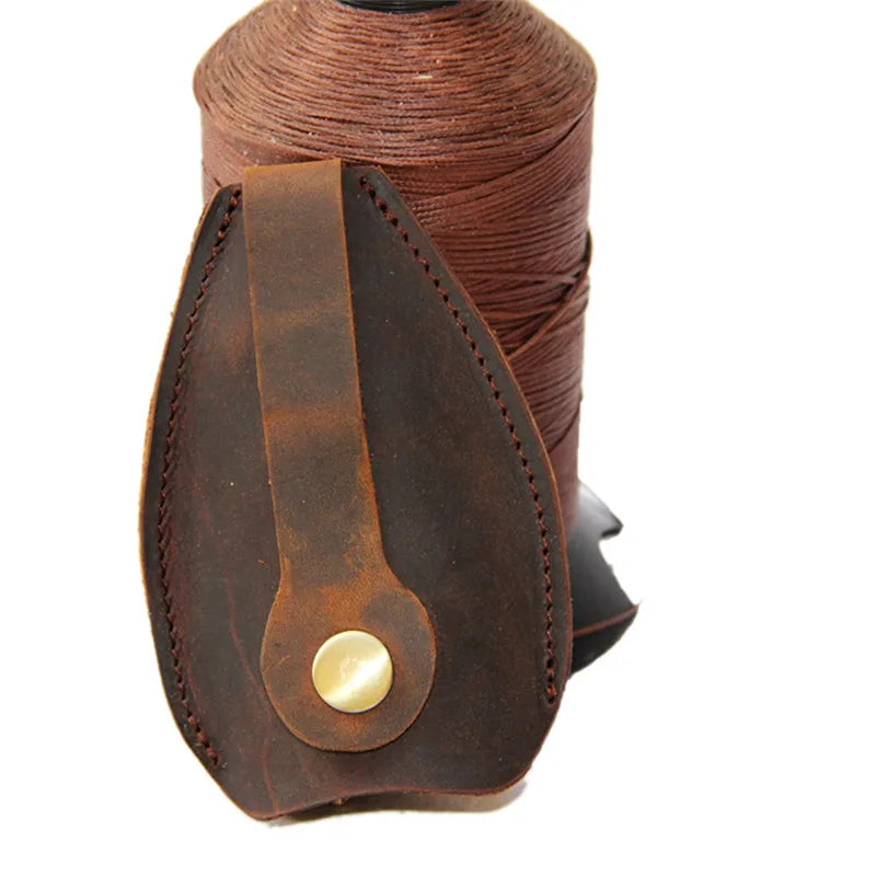 Vintage Crazy Horse Leather Key Wallet Keychain Covers Key Case Bag