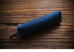 Vintage Leather Pen Bag Zipper Men Women Long Pencil Case Holder