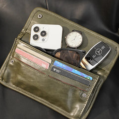 Men's Retro Long Wallet High Pu Leather Versatile Clutch Bag