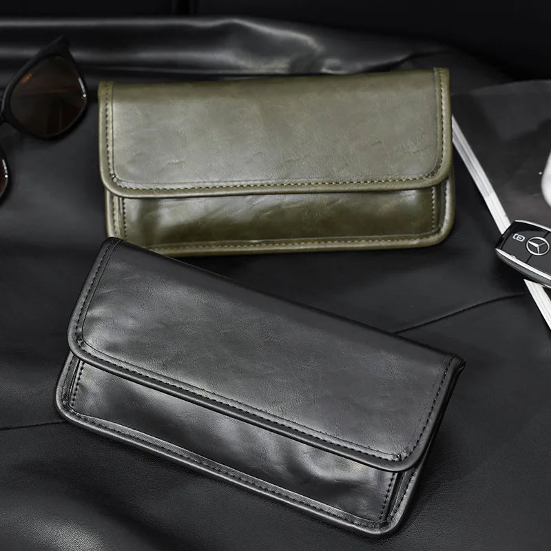Men's Retro Long Wallet High Pu Leather Versatile Clutch Bag