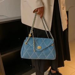Canvas Shoulder Bags Casual Chain Crossbody Bag Female Handbag