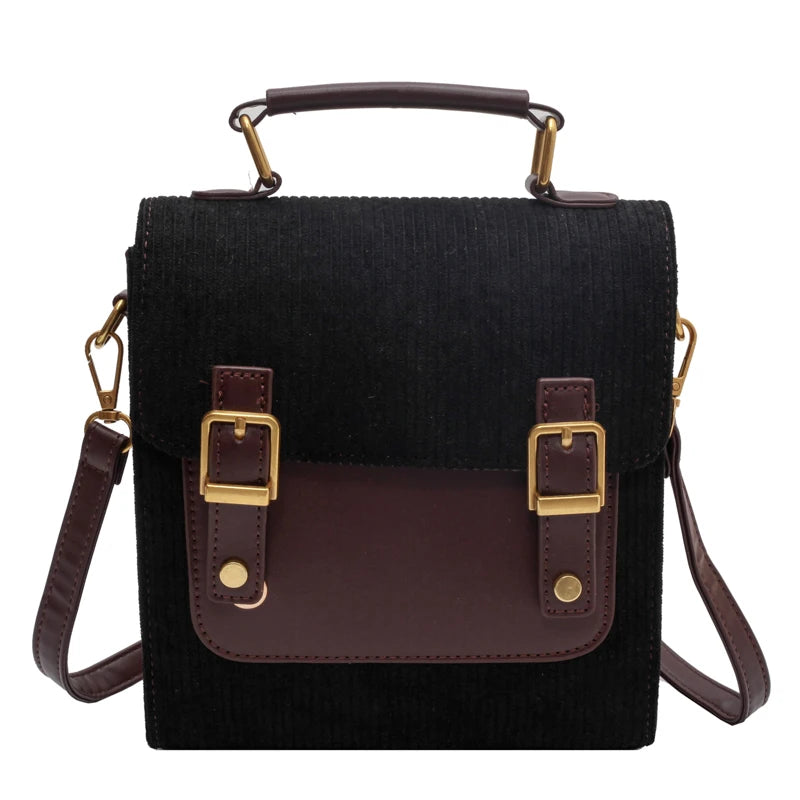 Corduroy Backpacks for Women Winter Female Small Backpack