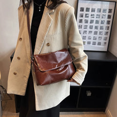 Vintage Small Leather Crossbody Bag Lady Hobo Purse
