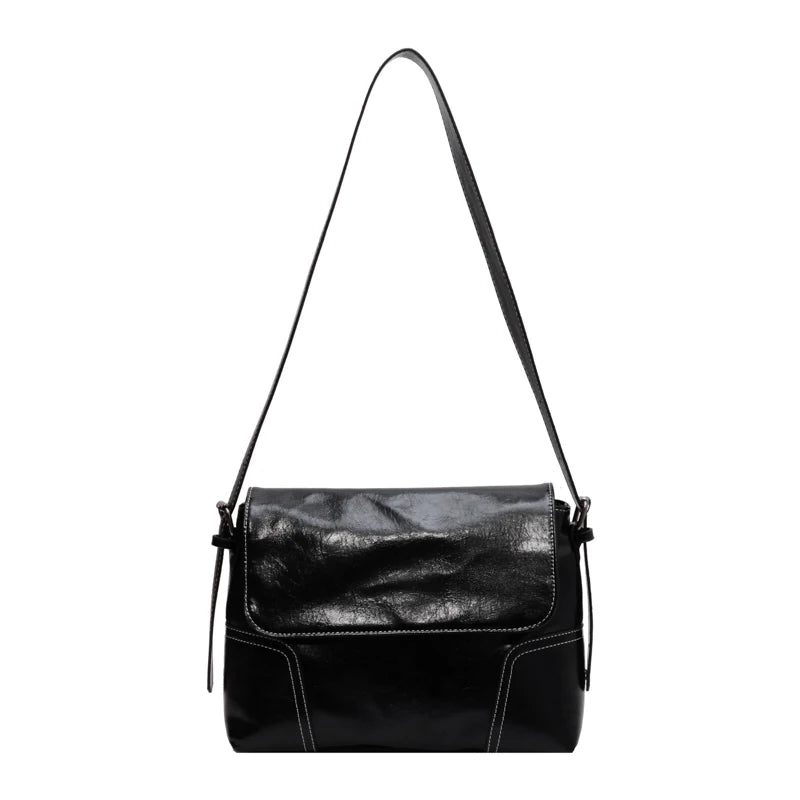 Vintage Small Leather Crossbody Bag Lady Hobo Purse