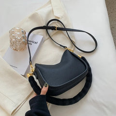 Vintage Small Leather Crossbody Bag for Women, Lady Hobo Saddle Bag