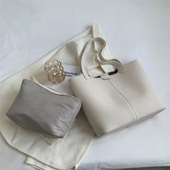 Vintage Leather Shoulder Bags for Women High Capacity Winter Bucket Handbags