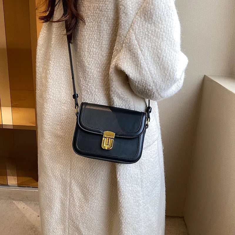 Retro Leather Flap Mini Crossbody Bag for Women