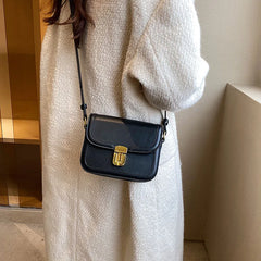 Retro Leather Flap Mini Crossbody Bag for Women
