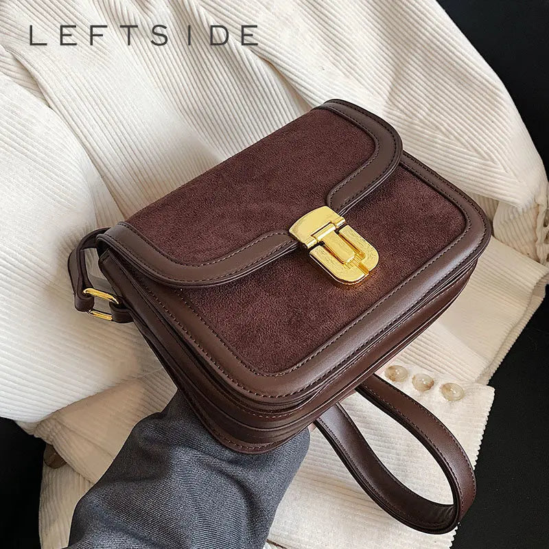Retro Leather Flap Mini Crossbody Bag for Women