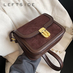Retro Leather Flap Mini Crossbody Bag for Women