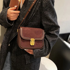 Retro Leather Flap Mini Crossbody Bag for Women