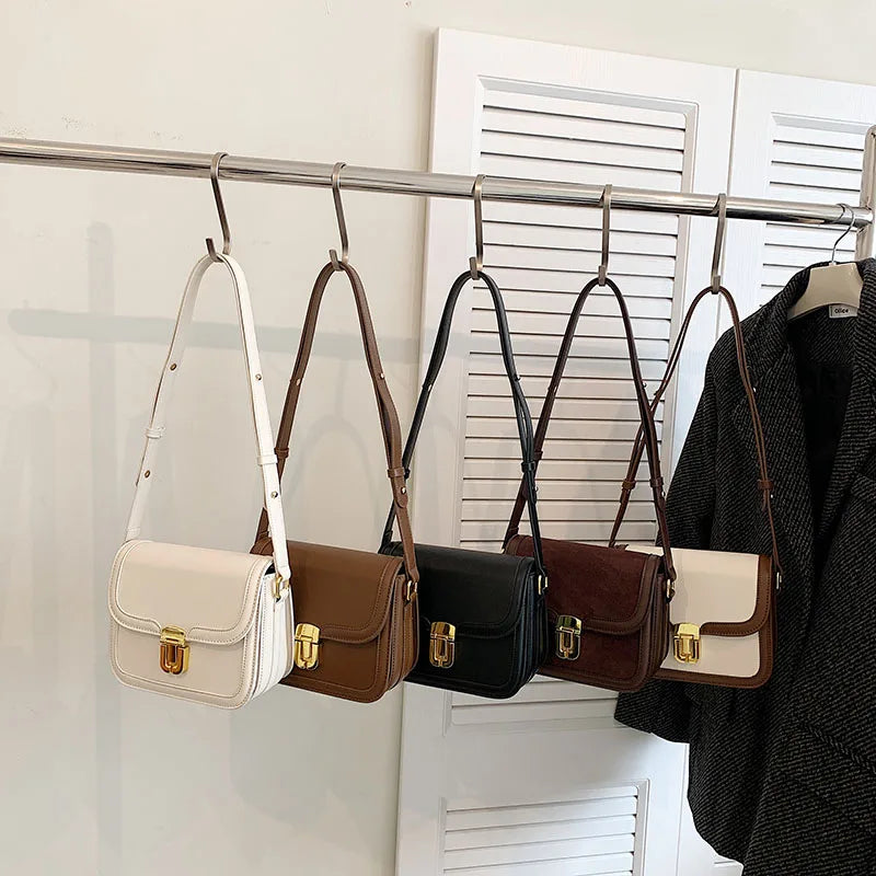 Retro Leather Flap Mini Crossbody Bag for Women