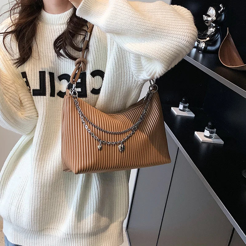LEFTSIDE Crossbody Bag for Women Chain PU Leather Handbags