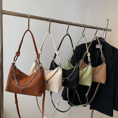 LEFTSIDE Crossbody Bag for Women Chain PU Leather Handbags