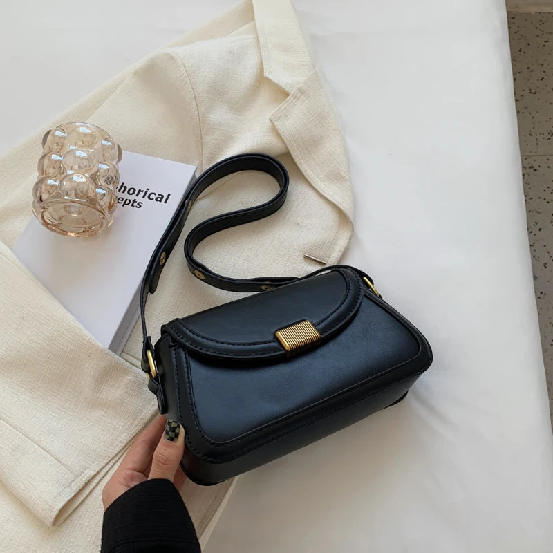 Small PU Leather Saddle Bags for Women Vintage Handbags