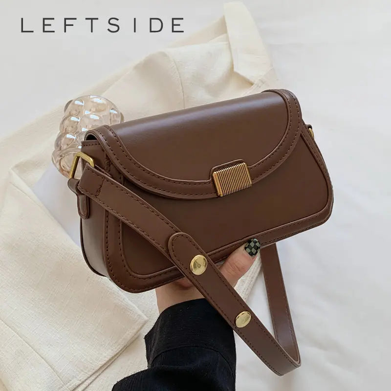 Small PU Leather Saddle Bags for Women Vintage Handbags