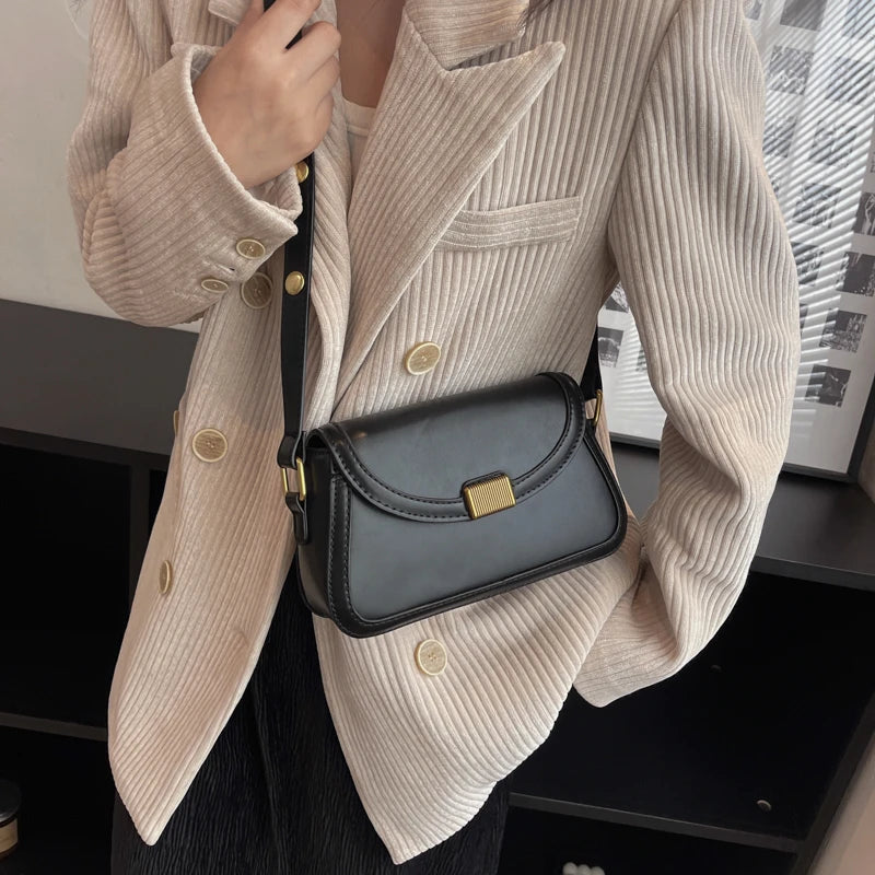 Small PU Leather Saddle Bags for Women Vintage Handbags