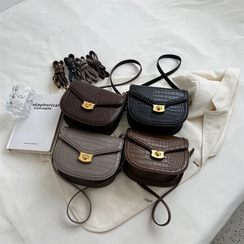 LEFTSIDE Saddle Crossbody Bag Leather Purse for Women