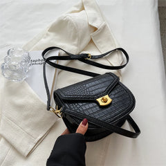 LEFTSIDE Saddle Crossbody Bag Leather Purse for Women
