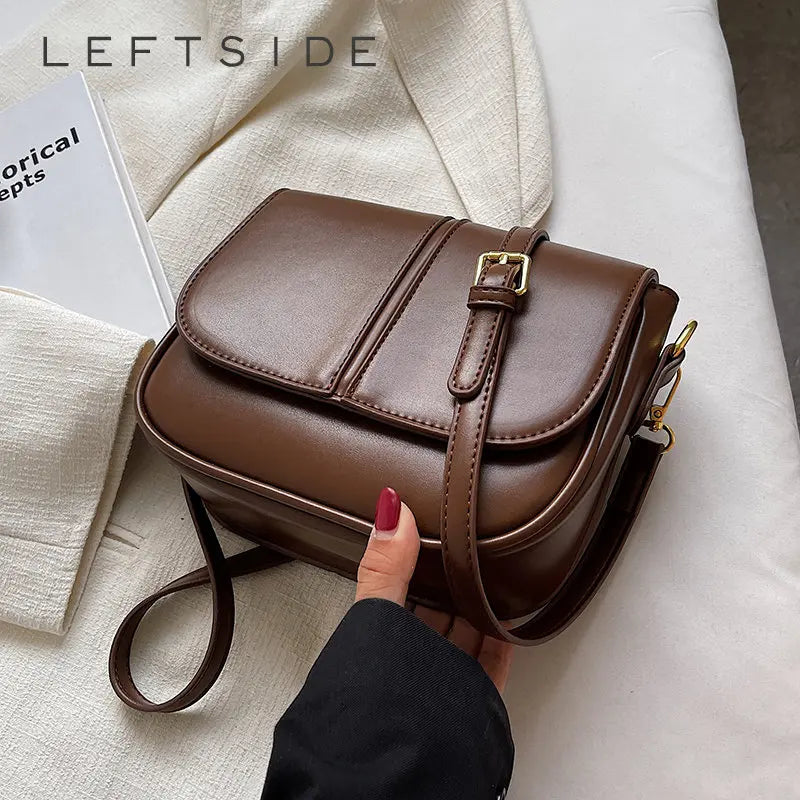 LEFTSIDE Saddle Crossbody Bag for Women - Winter Trends Handbag and Purse