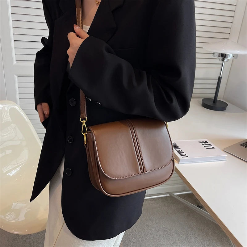 LEFTSIDE Saddle Crossbody Bag for Women - Winter Trends Handbag and Purse