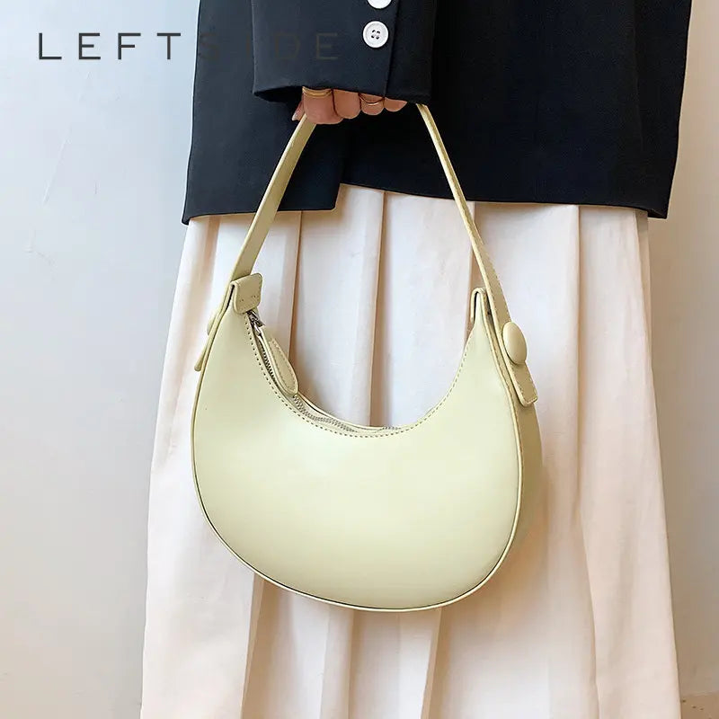 LEFTSIDE Shoulder Bag PU Leather Hobo Handbags Purse Lady Tote with Zipper