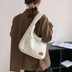 LEFTSIDE Shoulder Side Bags for Women Corduroy Handbags Tote Brown