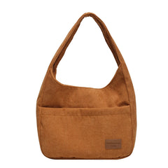 LEFTSIDE Shoulder Side Bags for Women Corduroy Handbags Tote Brown