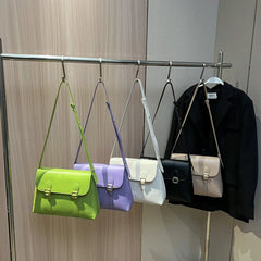 Small PU Leather Crossbody Bags for Women Winter Solid Bag