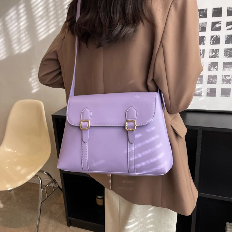 Small PU Leather Crossbody Bags for Women Winter Solid Bag