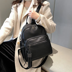 Small PU Leather Backpack for Women Girls School Teens