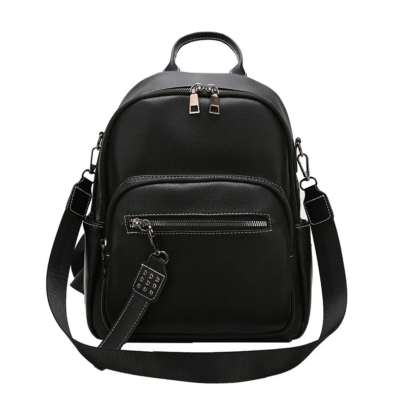 Small PU Leather Backpack for Women Girls School Teens