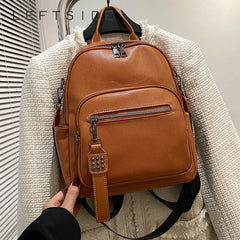 Small PU Leather Backpack for Women Girls School Teens