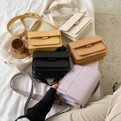 Solid PU Leather Crossbody Bags For Women Summer Handbags And Purses