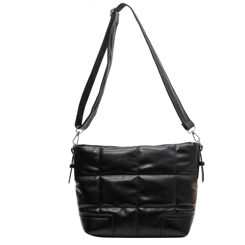 LEFTSIDE Splicing Crossbody Bag Winter PU Leather Handbags Purse