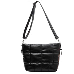 LEFTSIDE Splicing Crossbody Bag Winter PU Leather Handbags Purse