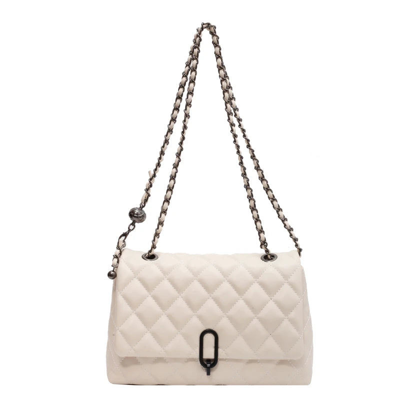 Lattice Chain Crossbody Bag for Women Winter Handbag