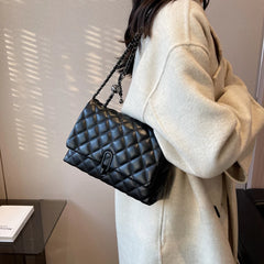 Lattice Chain Crossbody Bag for Women Winter Handbag