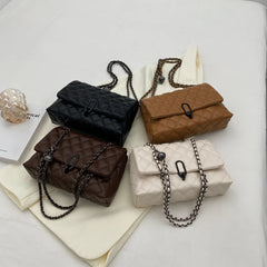 Lattice Chain Crossbody Bag for Women Winter Handbag