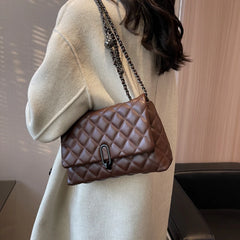 Lattice Chain Crossbody Bag for Women Winter Handbag