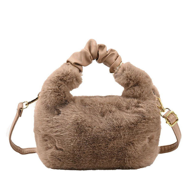 LEFTSIDE Faux Fur Crossbody Tote Bags for Women