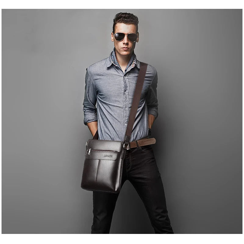 Men Shoulder Bag Leather Business Messenger Bags Casual Office Bags