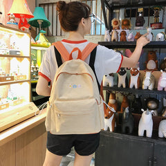 Canvas Backpack Shoulder Bags Large Capacity School Bags for Teenage Girls