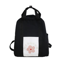 LENLEI Cotton Canvas Women Backpack Printing Flowers Student Bag