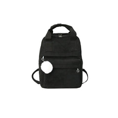 LENLEI Fur Ball Corduroy Backpack for Women Girls