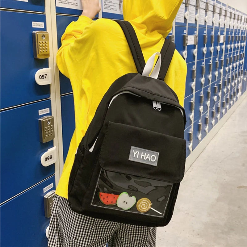 Cartoon Schoolbag For Teenage Girls, Waterproof Nylon Female Backpack