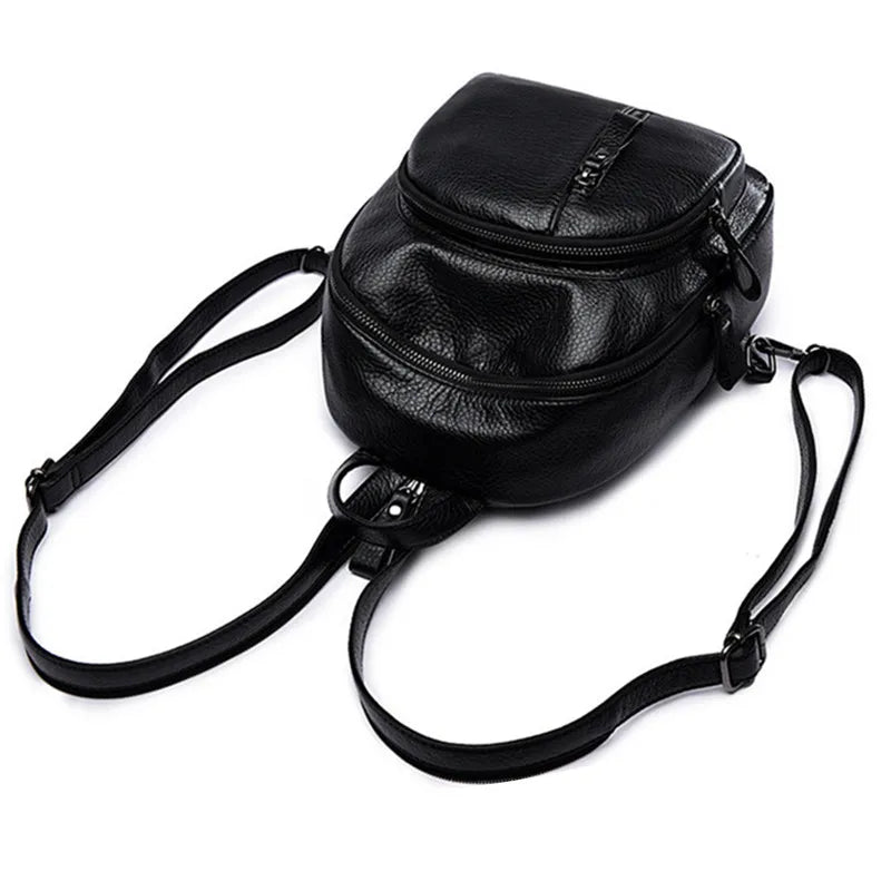 PU Leather Women Backpack Female Backpacks Small Zipper Bags