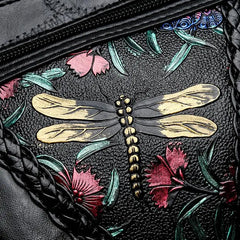 Women Messenger Shoulder Handbags with Flowers Multi-pocket Crossbody