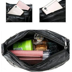 Women Messenger Shoulder Handbags with Flowers Multi-pocket Crossbody