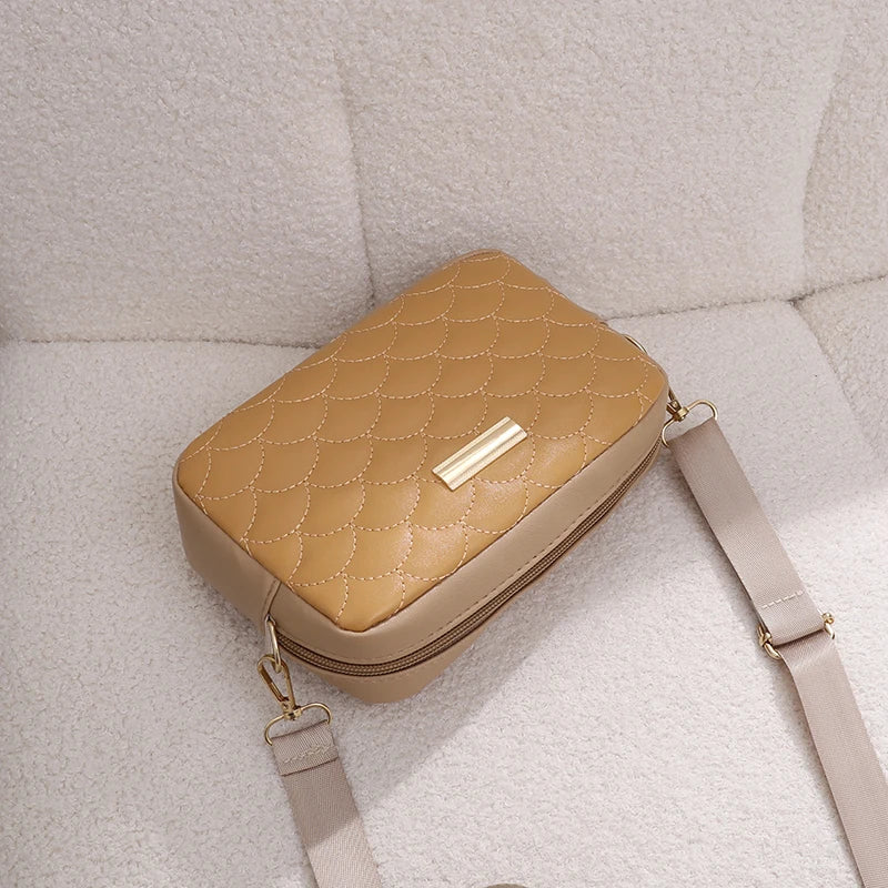 Solid Zipper High Shoulder Bag for Women